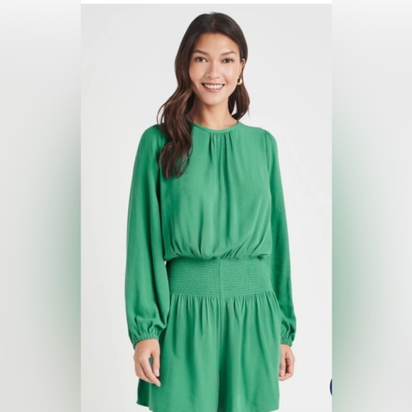 Splendid x Cella Jane Smock Waist blue white multi Romper size large brand new - Picture 7 of 12